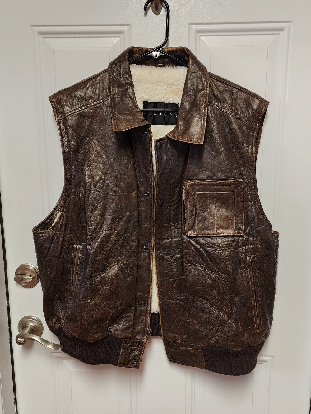 Context Bomber Leather Vest